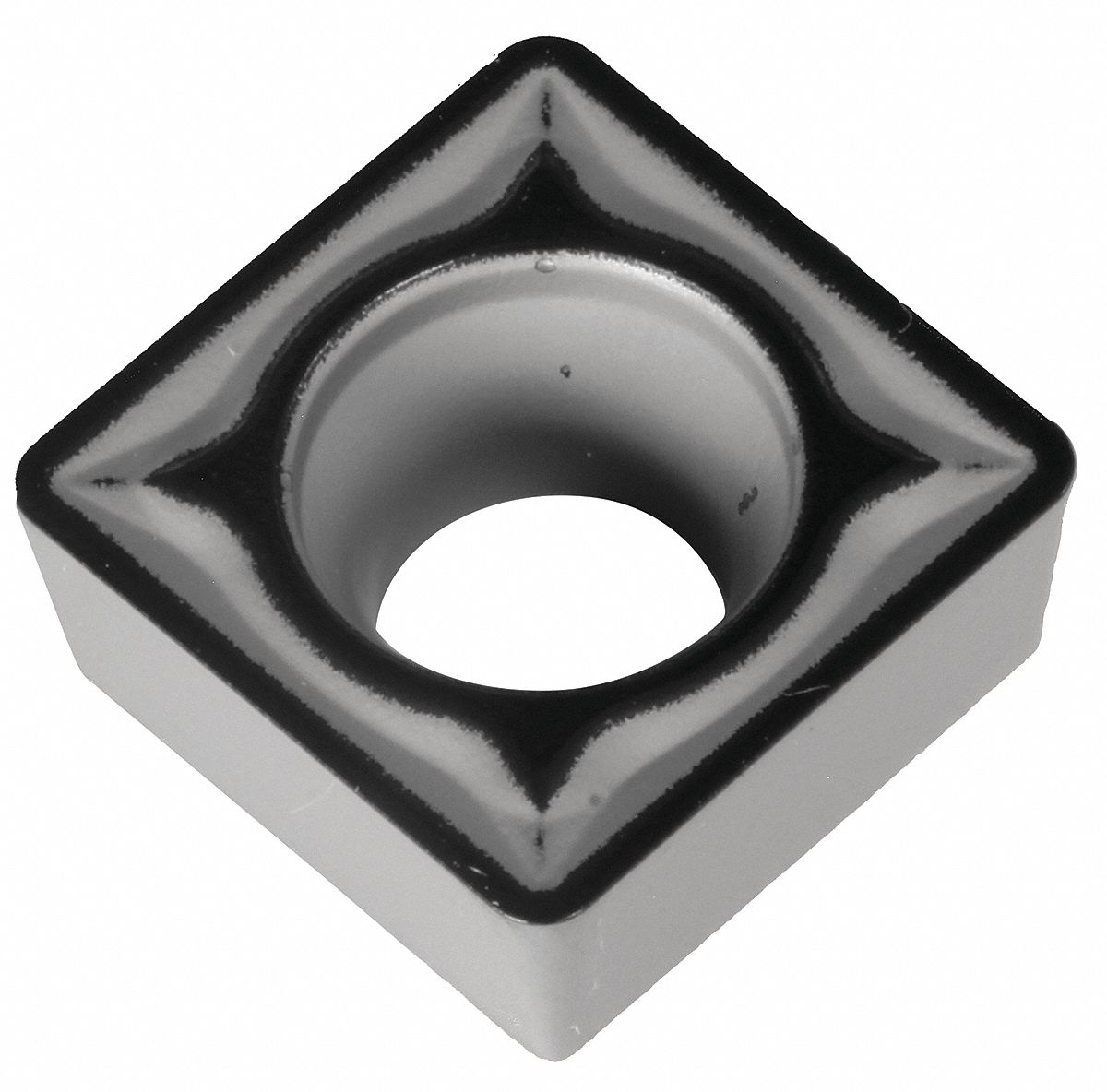 Square Turning Insert: 3/8 in Inscribed Circle, Neutral, 1/32 in Corner Radius, SCMT Insert