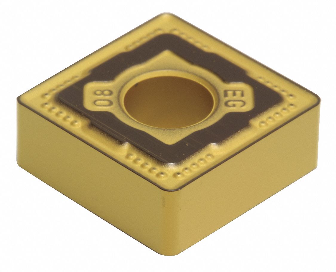 Square Turning Insert: 1/2 in Inscribed Circle, Neutral, 1/32 in Corner Radius, TiAlN+AlCrN