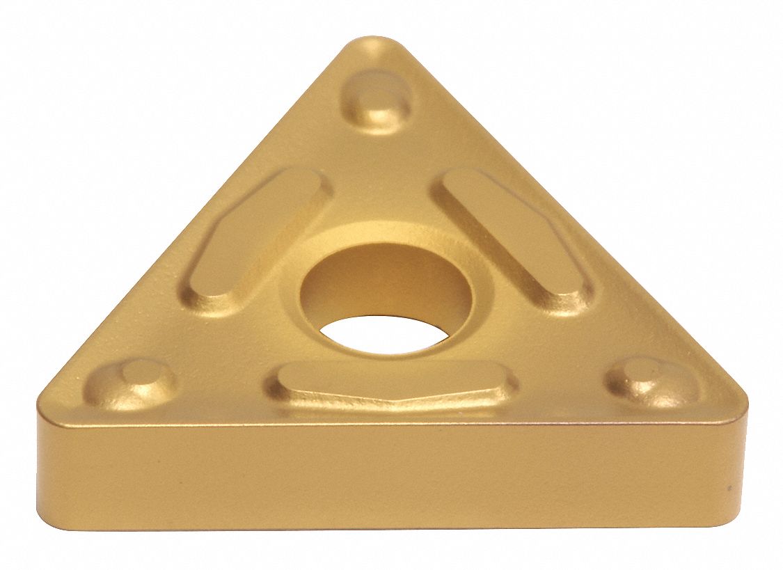 Triangle Turning Insert: 1/2 in Inscribed Circle, Neutral, ENG Chip-Breaker, Al203+TiCN