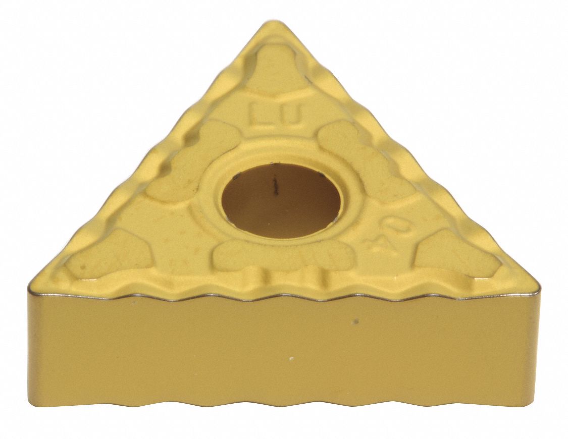 Triangle Turning Insert: 3/8 in Inscribed Circle, Neutral, ELU Chip-Breaker, Al203+TiCN