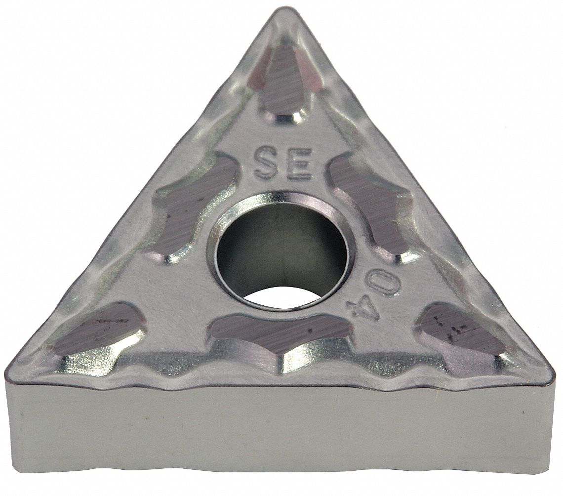 Triangle Turning Insert: 3/8 in Inscribed Circle, Neutral, ESE Chip-Breaker, TNMG Insert