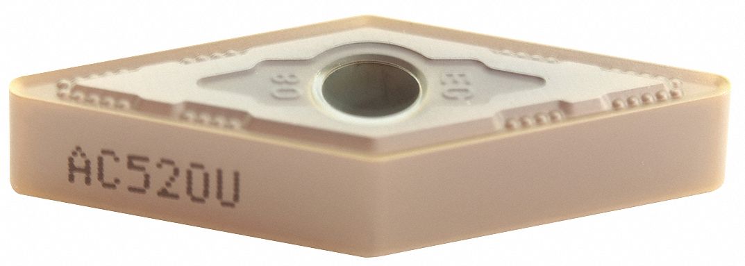Diamond Turning Insert: VNMG Insert, Neutral, 3/16 in Thick, 3/64 in Corner Radius, AC6040M