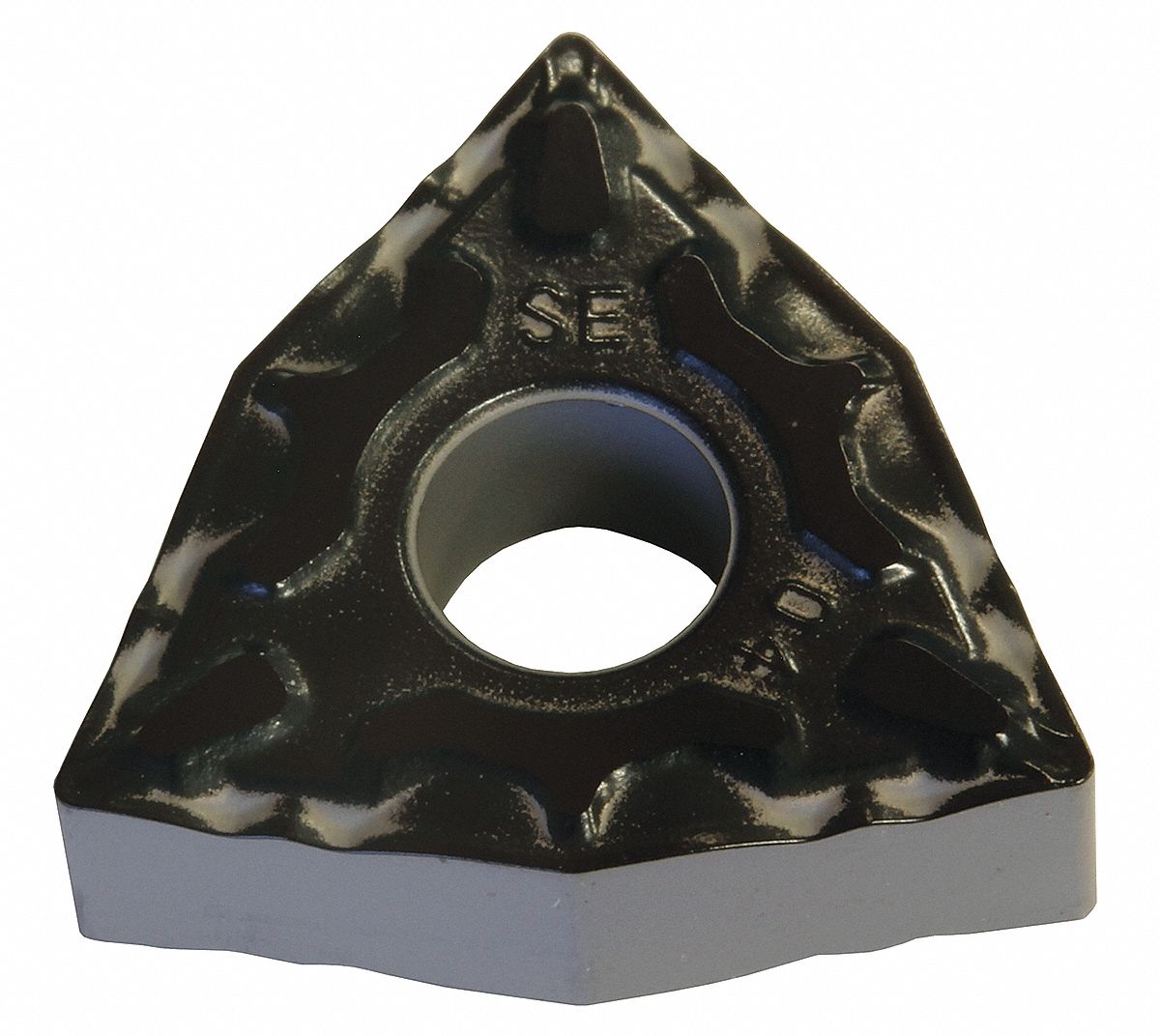 Turning Insert: 1/2 in Inscribed Circle, Neutral, 3/16 in Thick, ESE Chip-Breaker, AC8025P