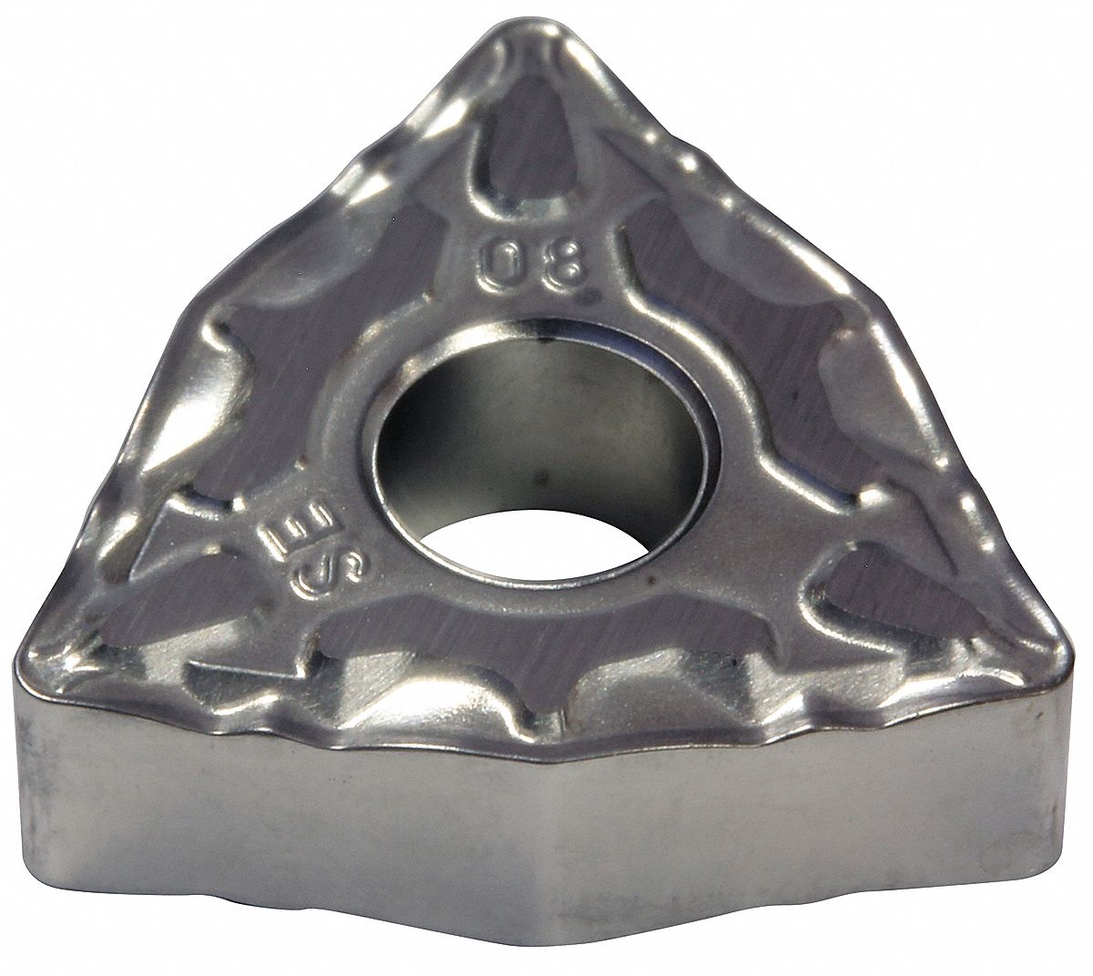 Turning Insert: 1/2 in Inscribed Circle, Neutral, 3/16 in Thick, ESE Chip-Breaker, T1500A