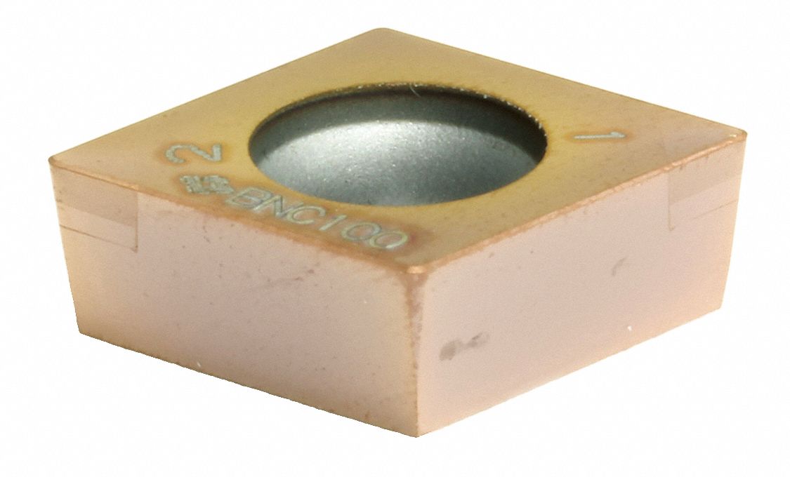 Diamond Turning Insert: CCGA Insert, Neutral, 5/32 in Thick, 1/64 in Corner Radius, TiN