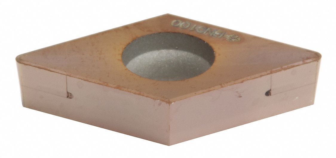 Diamond Turning Insert: DCGA Insert, Neutral, 3/32 in Thick, 1/64 in Corner Radius, TiN