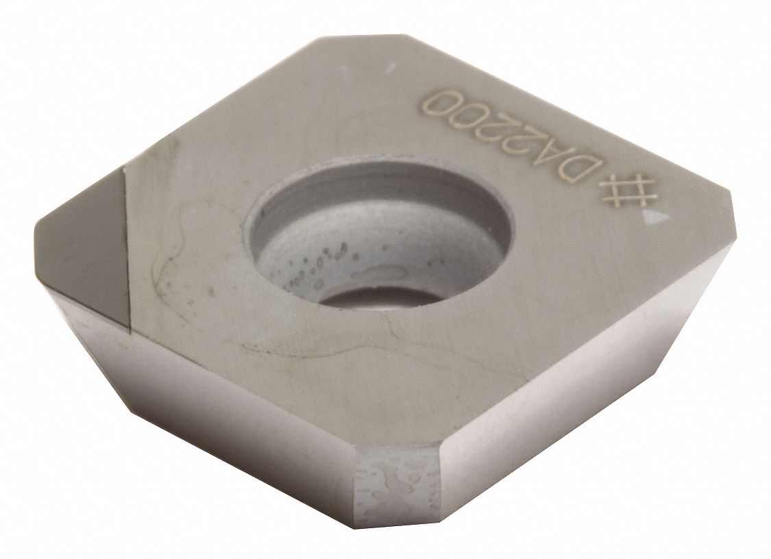 Square Turning Insert: 3/16 in Inscribed Circle, Neutral, 20° Clearance Angle, SECW Insert