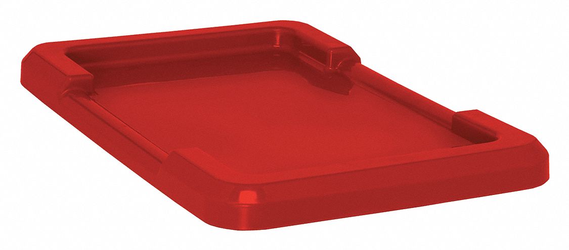 CROSS-STACKING BIN LID,RED,25-1/8" L