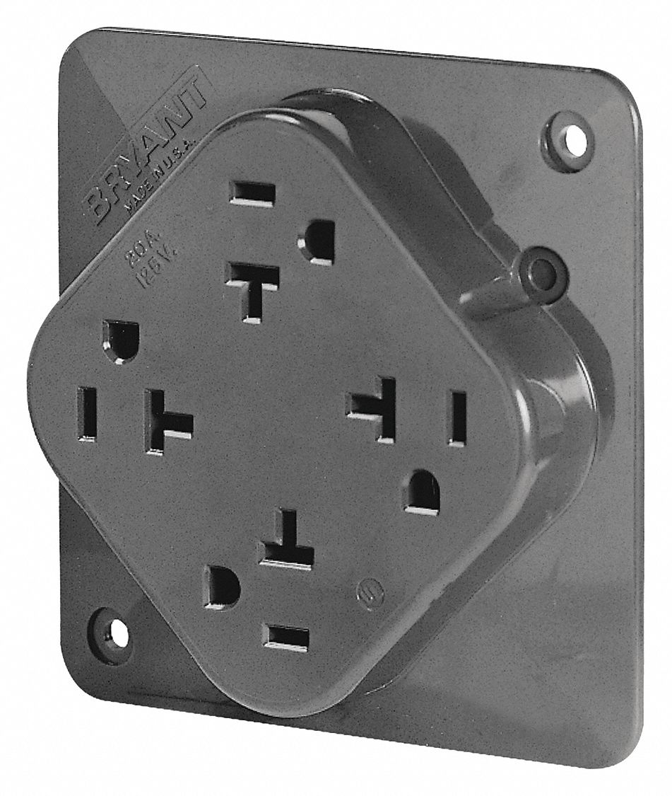 RECEPTACLE,GRAY,20 A,2P3W,BACK,SIDE