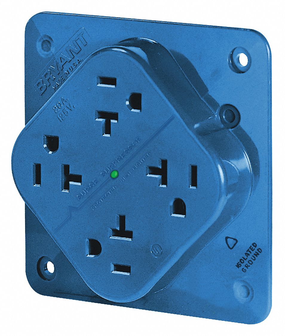 RECEPT, BL, QUADRUPLE, 20 A, 125 V CA