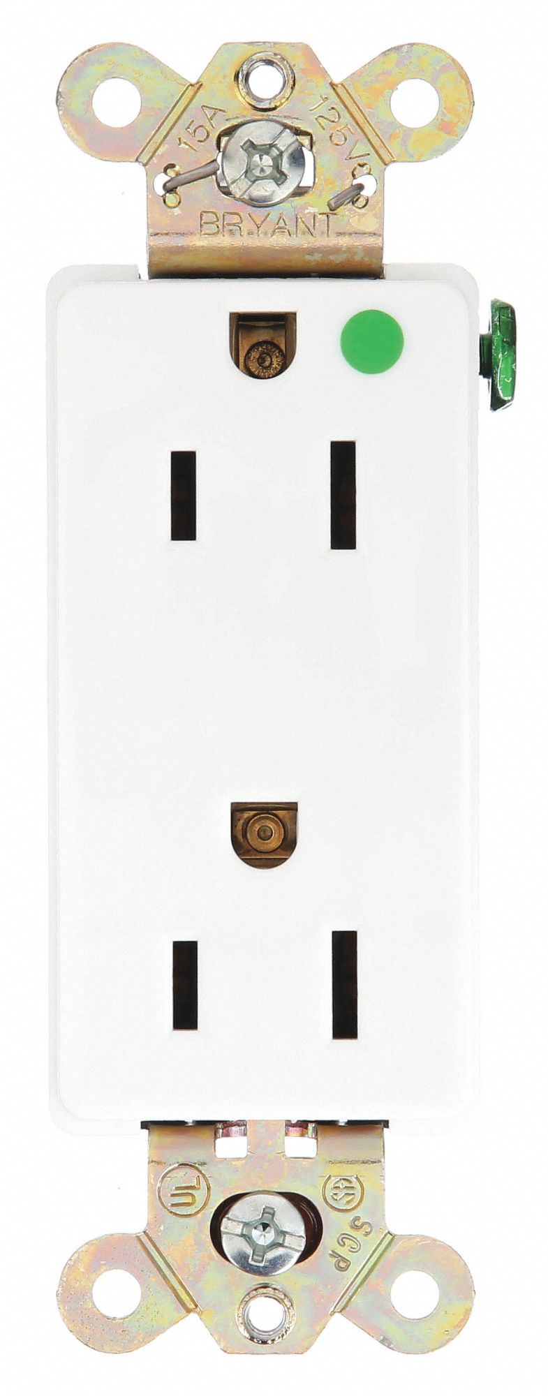 PRISE, DÉCORATEUR BIDIRECTIONNEL, COMPOSITE, 125 V CA, COURANT NOMINAL 15 A, BORNES À VIS, 5-20R, 1/2 HP, BLANC