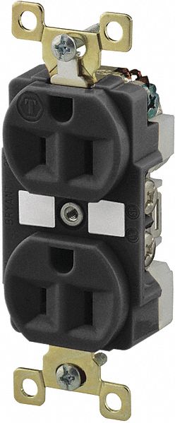 RECEPTACLE,BLACK,15 A,WEATHER RESISTANT