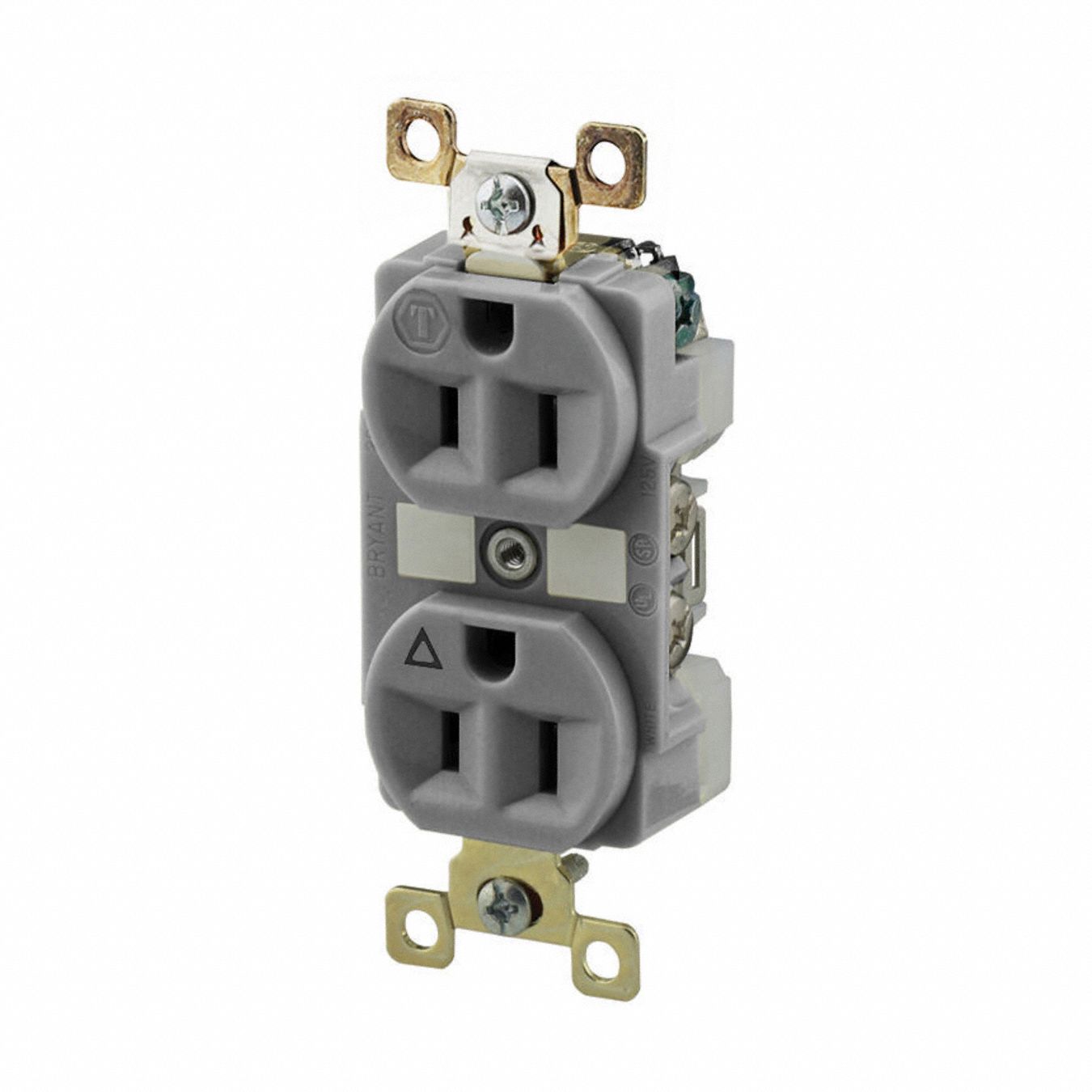 RECEPTACLE,GRAY,15 A,ISOLATED GROUND