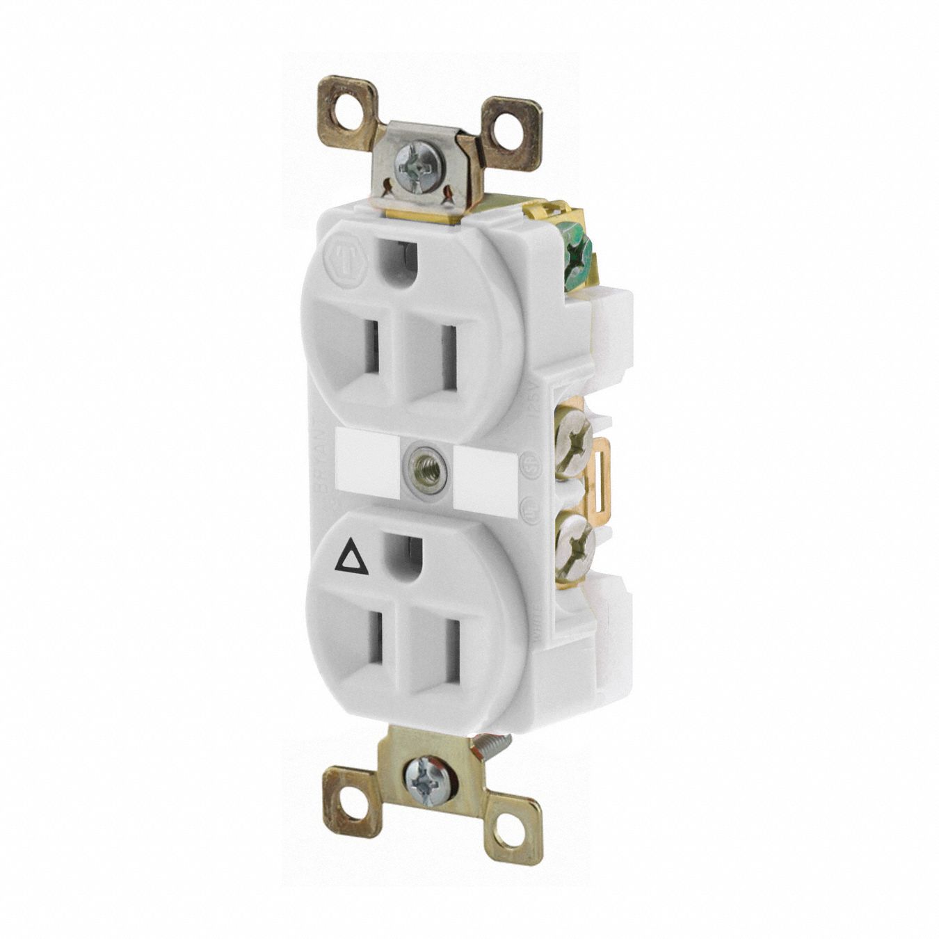 RECEPTACLE,WHITE,15 A,ISOLATED GROUND