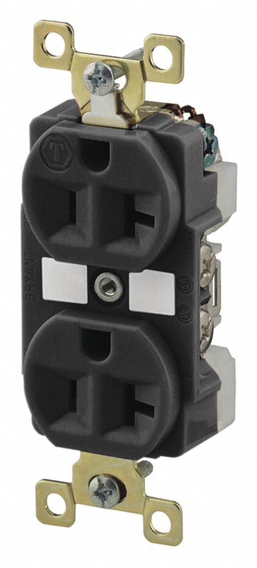 RECEPTACLE,BLACK,20 A,DUPLEX OUTLET