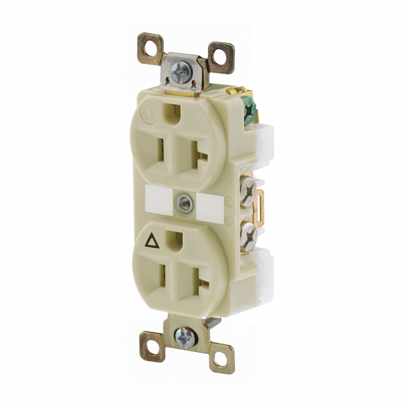 RECEPTACLE,IVORY,20 A,DUPLEX OUTLE,NYLON