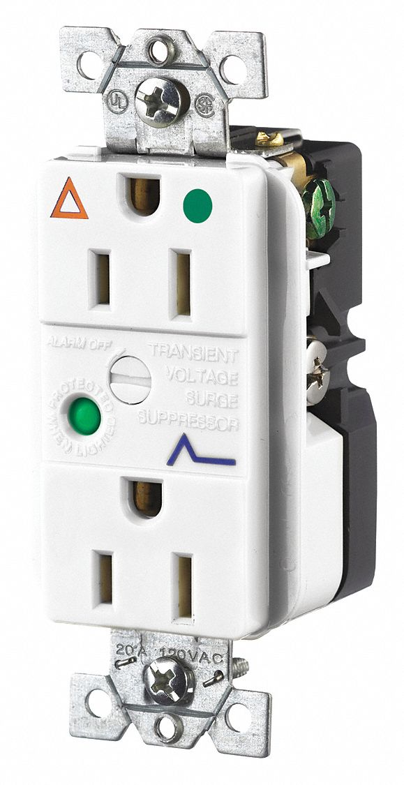 RECEPTACLE,WHITE,15 A,3 WIRES,2 POLES