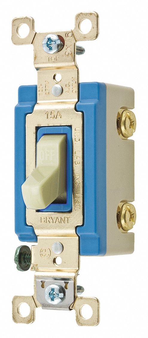 WALL SWITCH,15A,IVORY,2-POLE TYPE,TOGGLE