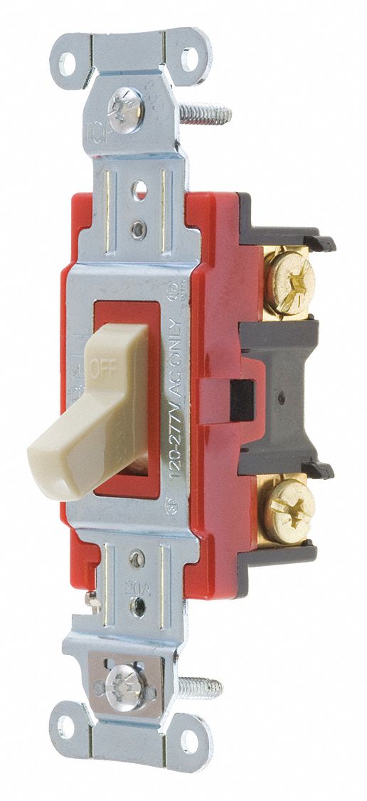 WALL SWITCH,IVORY,1-POLE TYPE,1 TO 2 HP