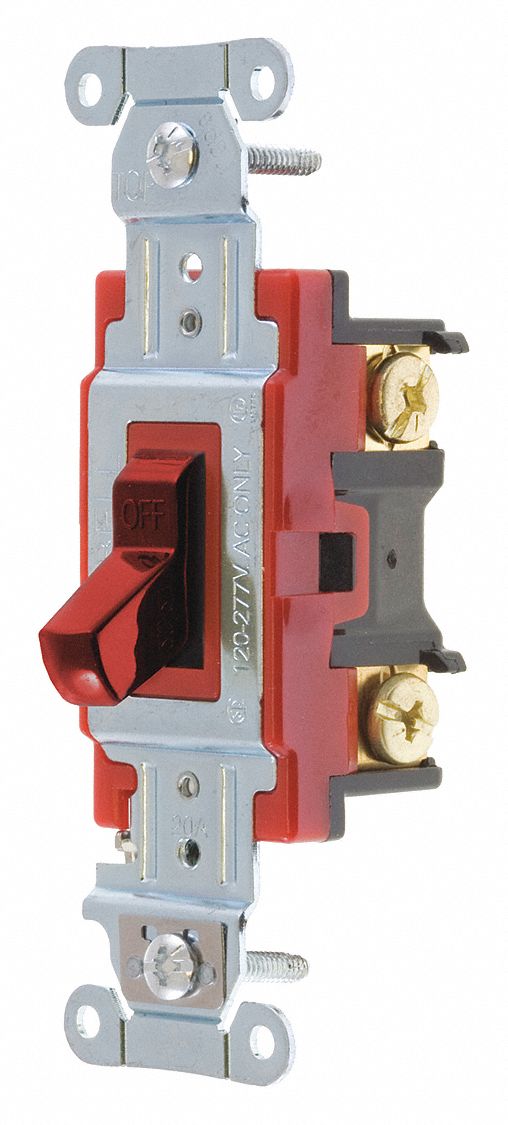 WALL SWITCH,20A,RED,1-POLE TYPE,TOGGLE