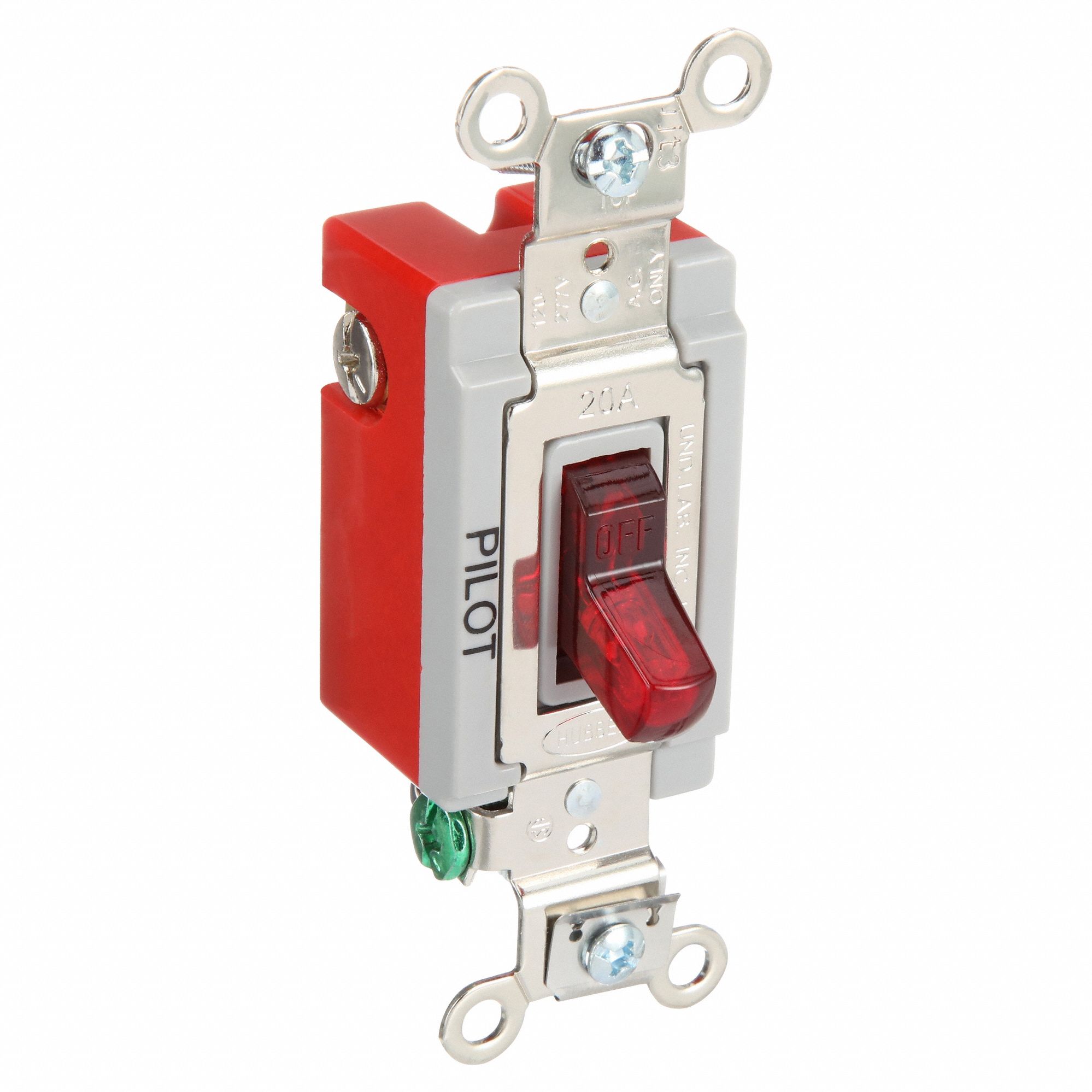 Toggle Switch, Single Pole, Pilot Light Wall Switch - 52HE62|4901PLR120