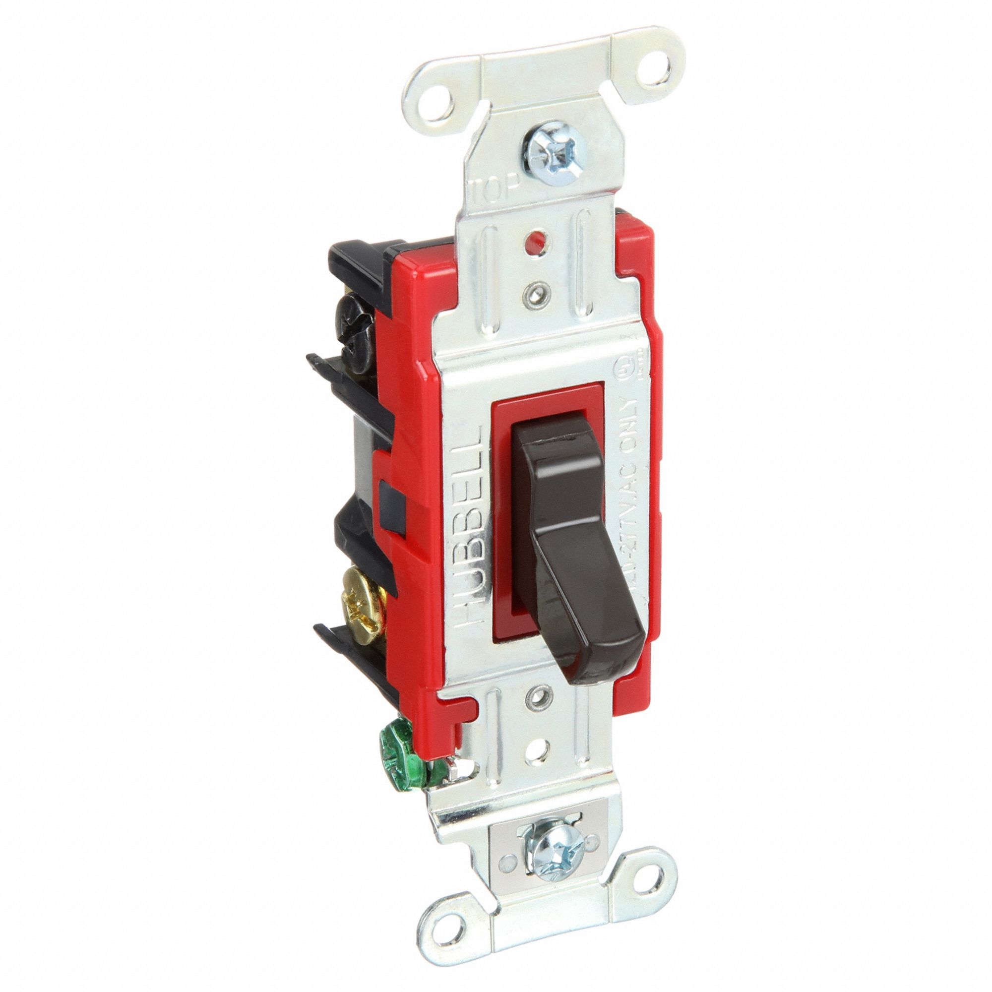 Wall Switch: Toggle Switch, 4-Way, Brown, 20 A, 120/277V AC, Screw Terminals