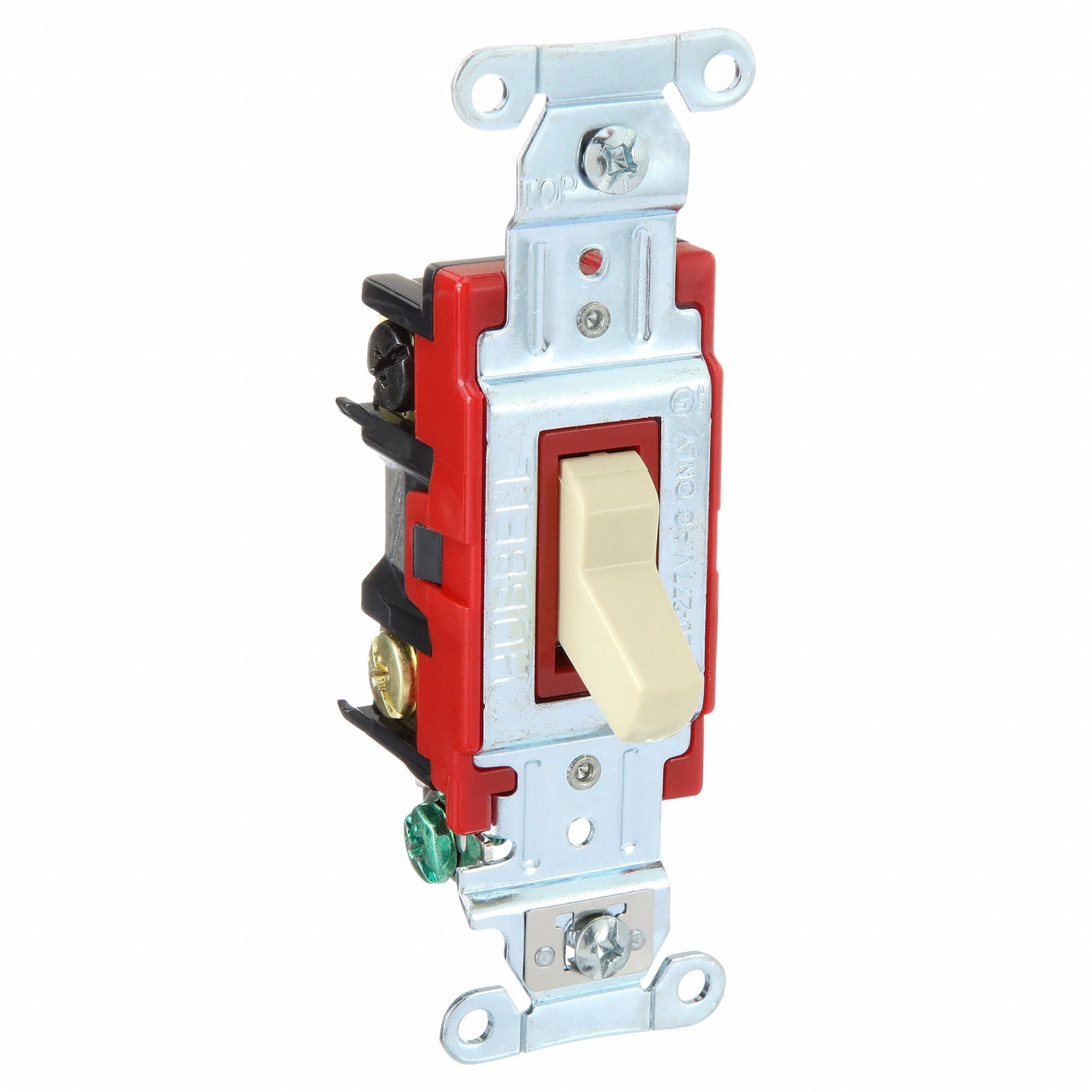 Wall Switch: Toggle Switch, 4-Way, Ivory, 20 A, 120/277V AC, Screw Terminals