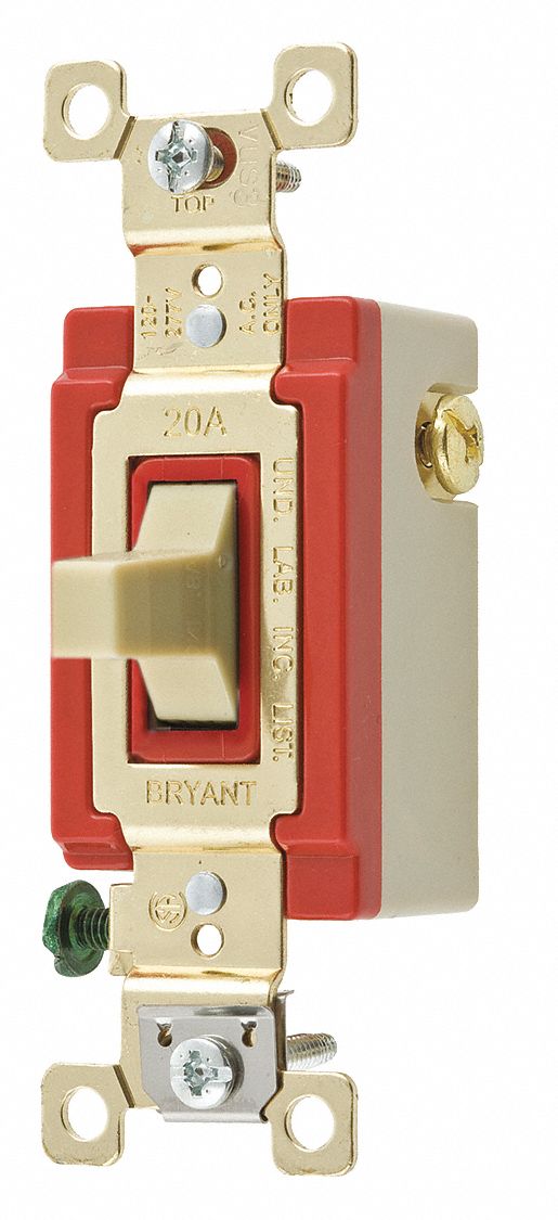 BRYANT Wall Switch, 1Pole, Momentary, Toggle 52HE814921I Grainger