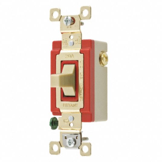 Toggle Switch, Single Pole/Double Throw, Wall Switch 52HE814921I