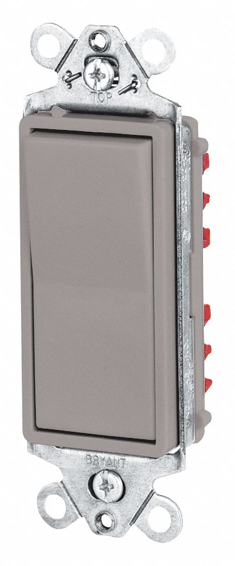 WALL SWITCH,20A,GRAY,1-POLE TYPE,ROCKER