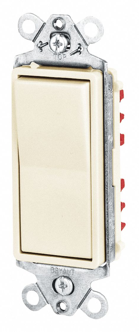 WALL SWITCH,20A,IVORY,1-POLE TYPE,ROCKER