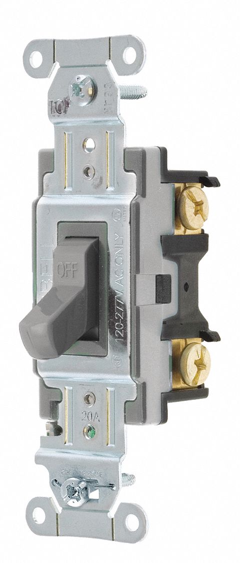 WALL SWITCH,20A,GRAY,TOGGLE,120/277VAC