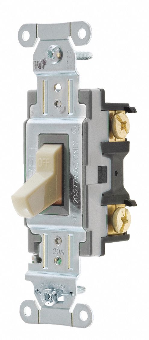 WALL SWITCH,20A,IVORY,TOGGLE,120/277VAC