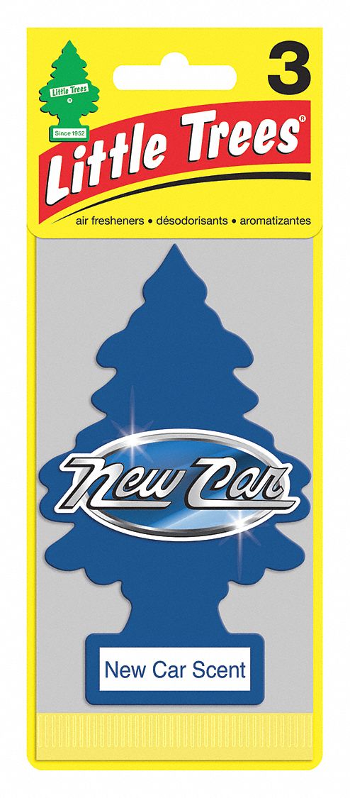New Car Scented Air Freshener Card with String, Blue, 3 PK