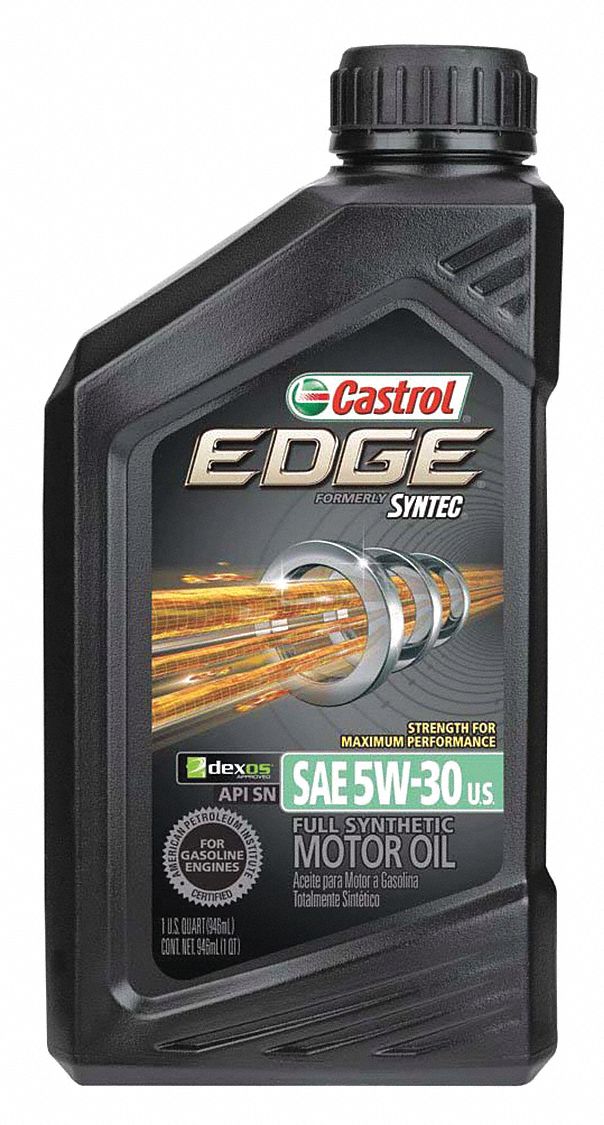 Engine Oil: Synthetic, Gasoline Engines, 1 qt Size, Bottle, 5W-30, Edge, Amber