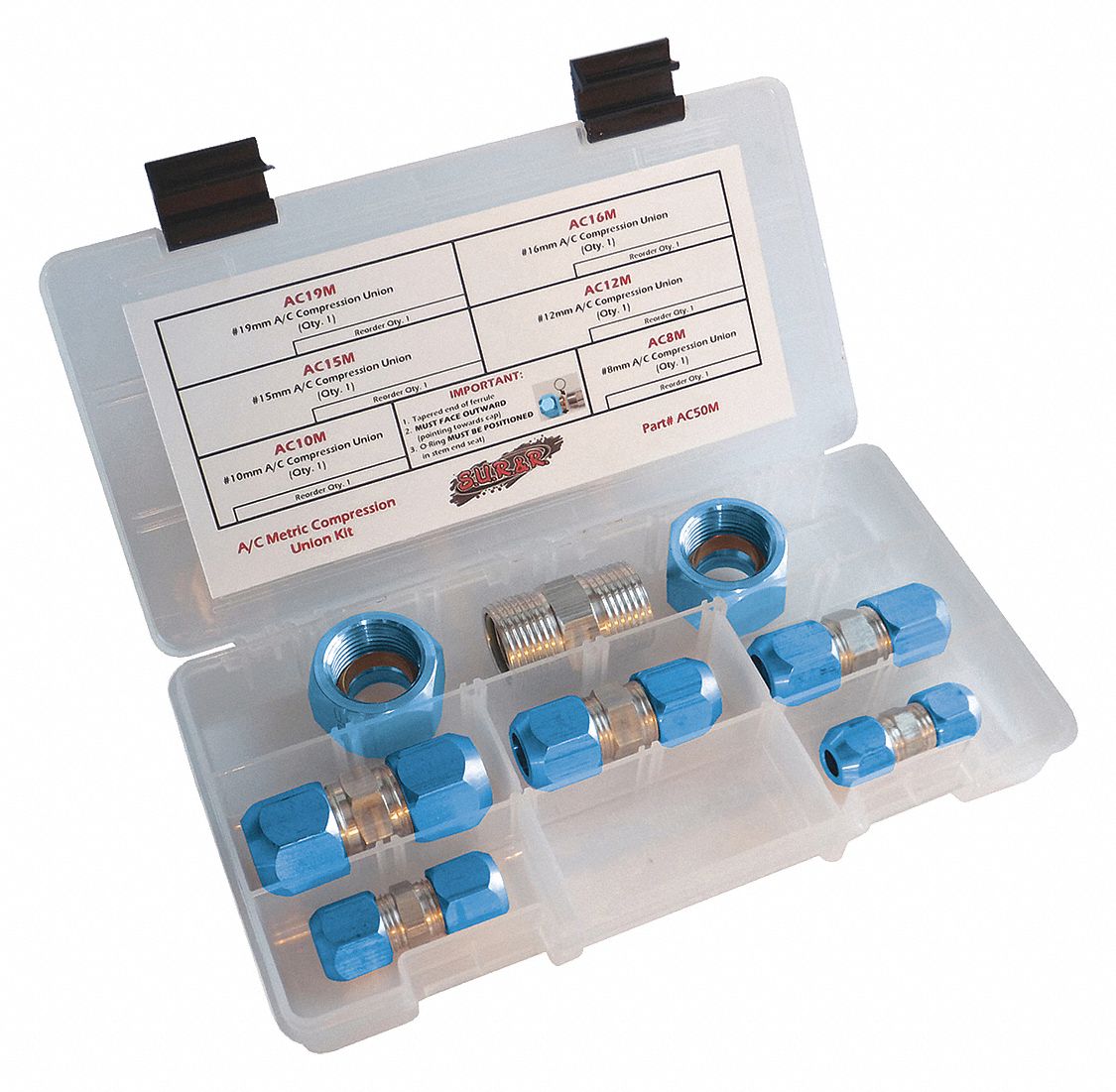 SUR&R Compression Fitting Kit 6 Pieces, 10 mm/12 mm/15 mm/16 mm/19 mm