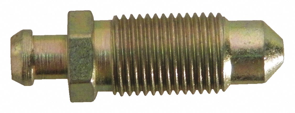 Brake Bleeder Screw: Brake Bleeder Screw, 7/16"-24 Thread Size, Steel, 5 Pieces, 5 PK