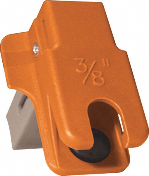 Fluid Line Stopper Clamp: 1 in Lg, 5 in Wd, Gray/Orange