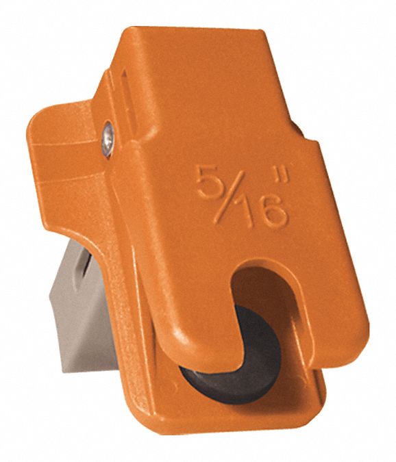 Fluid Line Stopper Clamp: 1 in Lg, 5 in Wd, Gray/Orange