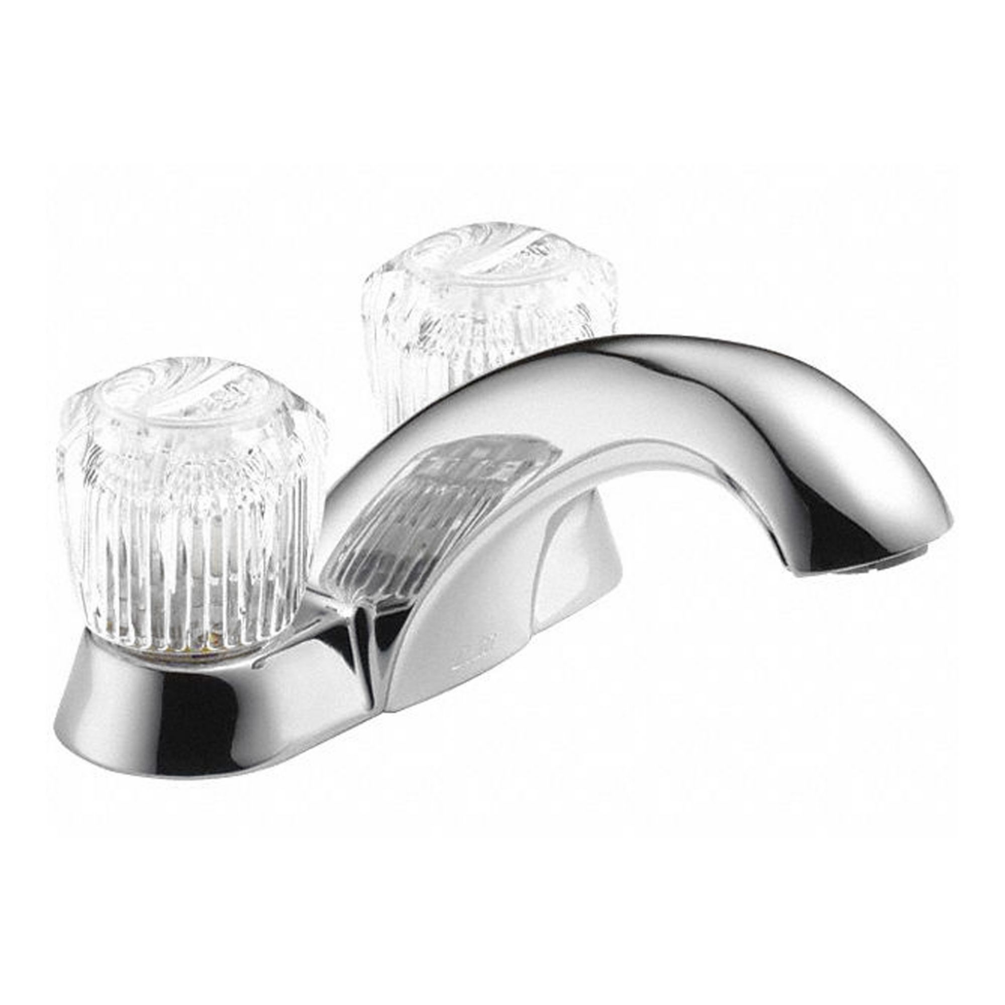 Low Arc Bathroom Faucet: Delta Commercial, Metal, Chrome Finish, Centerset, Arc