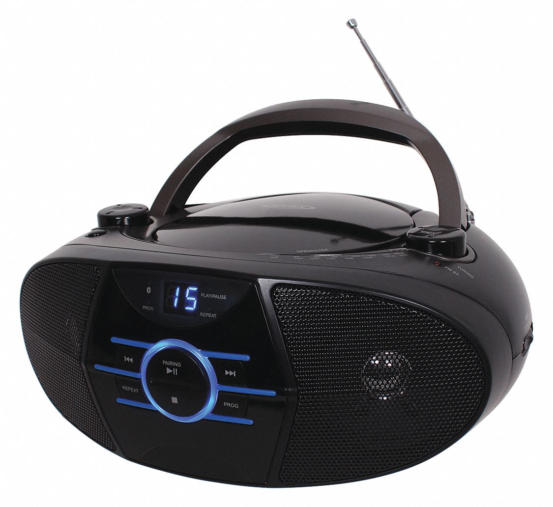 CD Player: AC, 0 Alarms, Blue, Blue, 6 in Radio Overall Wd, 6 in Radio Overall Dp, Battery Backup
