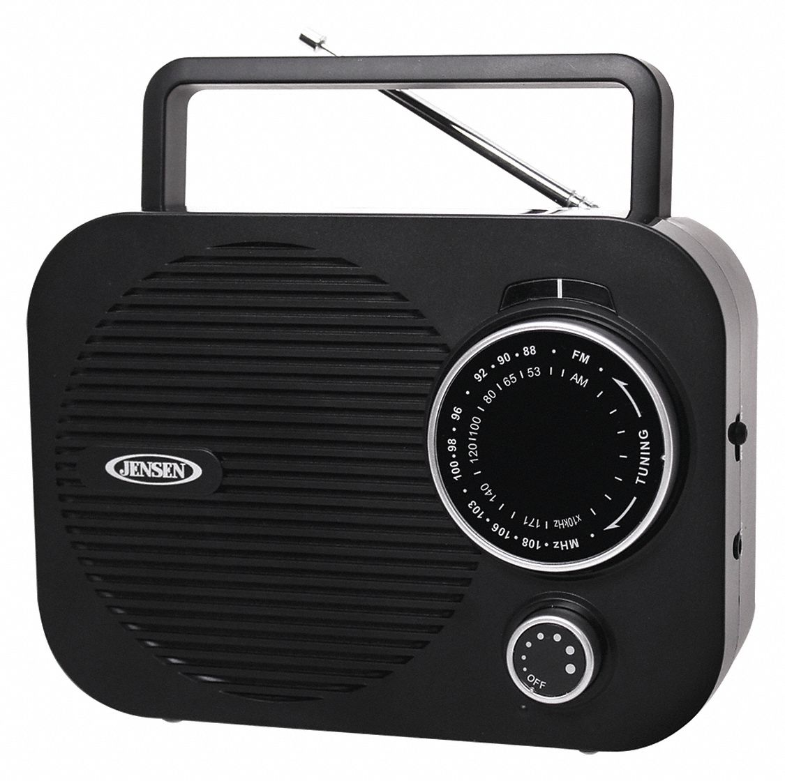 Radio: AC, 0 Alarms, Black, Black, 6 in Radio Overall Wd, 6 in Radio Overall Dp, Battery Backup