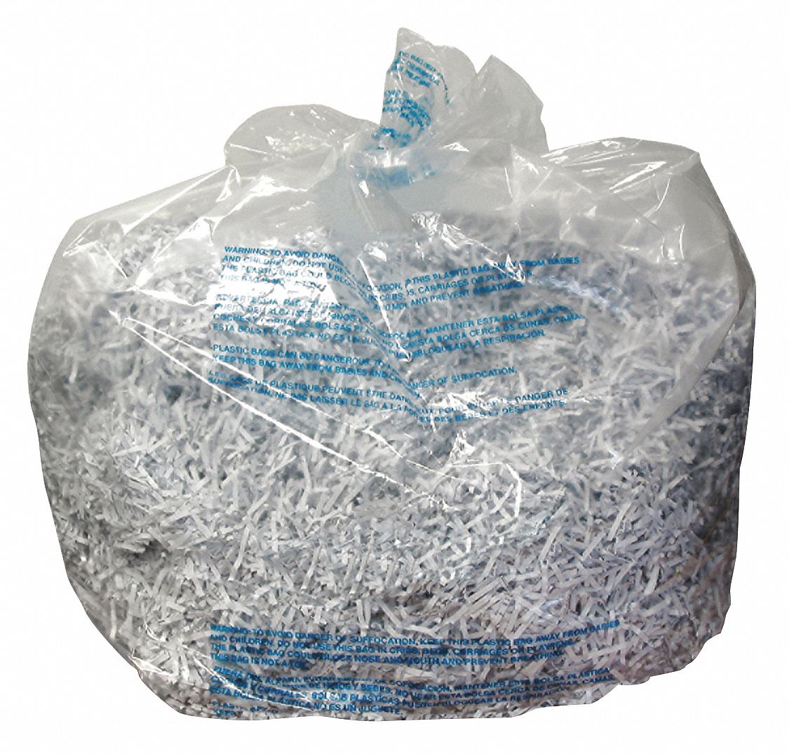 Shredder Bags: For 300M/300X, Clear Plastic, 25 PK