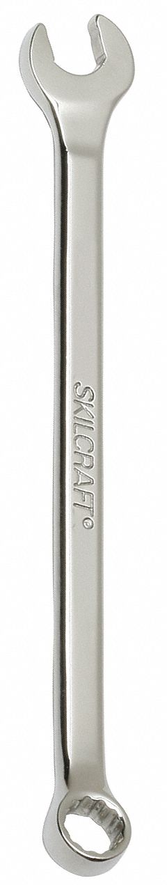 Combination Wrench: Alloy Steel, Chrome, 7/16 in Head Size, 7 1/4 in Overall Lg, Offset
