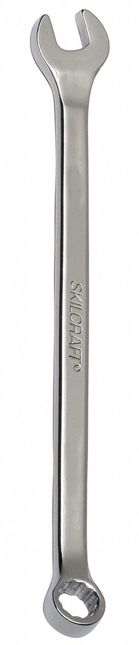 Combination Wrench: Alloy Steel, Chrome, 11/32 in Head Size, 6 1/4 in Overall Lg, Offset