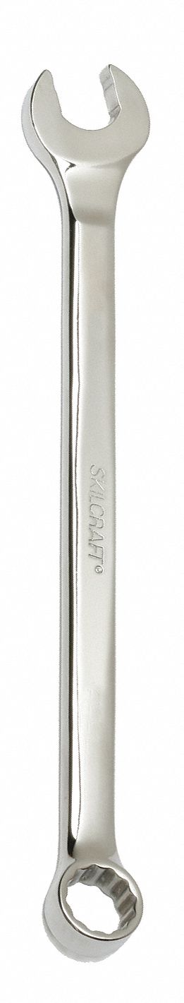 Combination Wrench: Alloy Steel, Chrome, 18 mm Head Size, 10 1/4 in Overall Lg, Offset