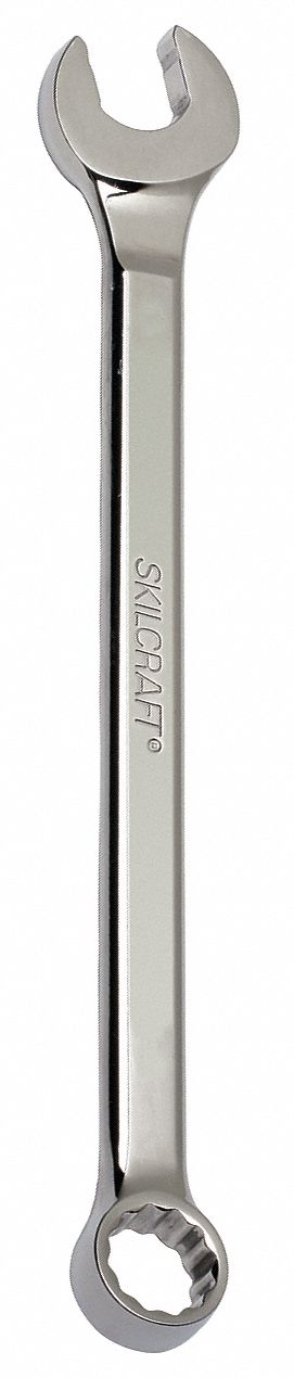 Combination Wrench: Alloy Steel, Chrome, 1 in Head Size, 14 in Overall Lg, Offset