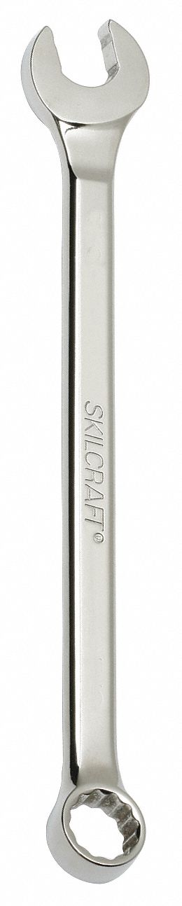 COMBINATION WRENCH, ALLOY STEEL, CHROME, 7/8 IN HEAD SIZE, 12 1/2 IN OVERALL L, OFFSET