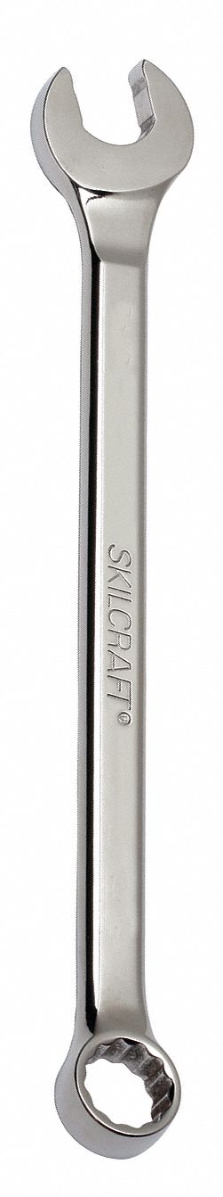 Combination Wrench: Alloy Steel, Chrome, 7/8 in Head Size, 12 1/2 in Overall Lg, Offset