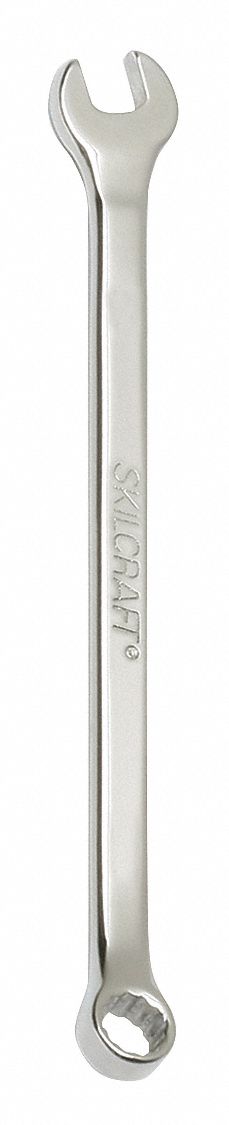 Combination Wrench: Alloy Steel, Chrome, 1/4 in Head Size, 4 1/2 in Overall Lg, Offset